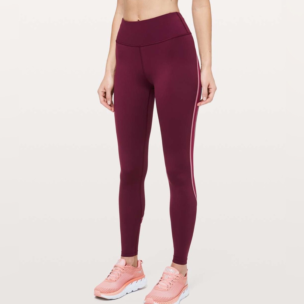 Lulu Lemon Run Crew Tight Deep Ruby Star Ruby Fig… - image 1